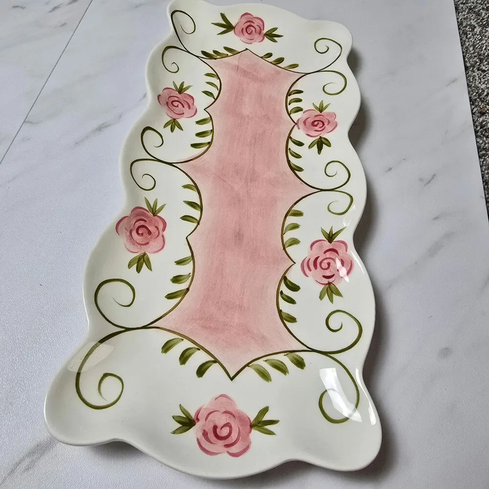Andy's Garden Rose Trinket Dish Dresser Tray Cottage core